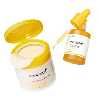[MEDICUBE] Набор с койевой кислотой и куркумой (сыворотка + пэды) Kojic Acid Turmeric Serum & Pad