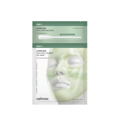 [celimax] Гелевaя маска Ji Woo Gae Cica PHA Peel 2-Step Gel Mask (1шт)