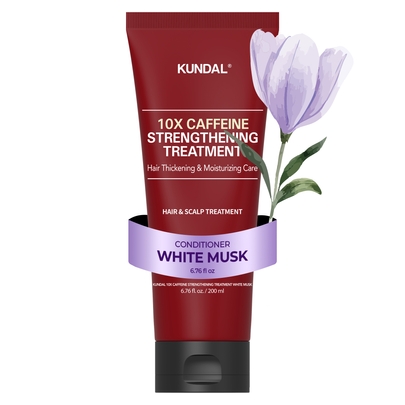 [KUNDAL] Укрепляющий тритмент с кофеином 10X 200мл #White Musk