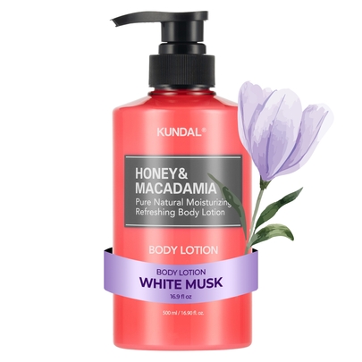 [KUNDAL] Лосьон для тела с мёдом и макадамией 500мл #White Musk