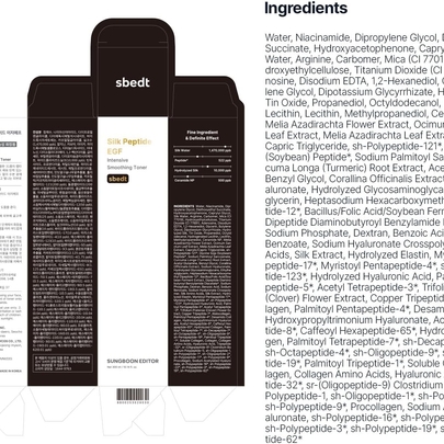 [SUNGBOON EDITOR] Разглаживающий тонер Silk Peptide EGF Intensive (300мл)