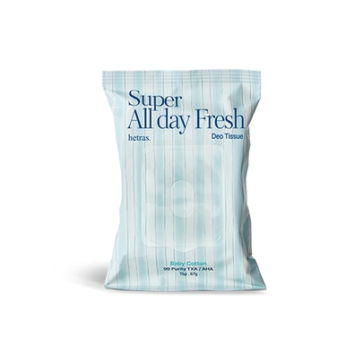 [hetras] Дезодорирующие салфетки Super All Day Fresh Deo Tissue 15шт #Baby Cotton