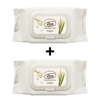 [Skinfood] ★1+1★  *renewal* Осветляющие очищающие салфетки Rice Daily Brightening (80шт)