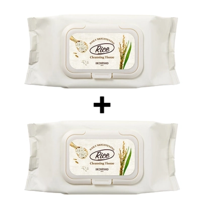 [Skinfood] ★1+1★  *renewal* Осветляющие очищающие салфетки Rice Daily Brightening (80шт)