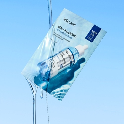 [WELLAGE] Маска Real Hyaluronic Blue Ampoule (5шт)