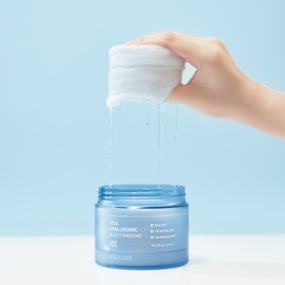 [WELLAGE] Пэды с тонером Real Hyaluronic Blue Toner Pad (70pads)