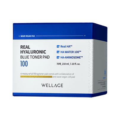 [WELLAGE] Пэды с тонером Real Hyaluronic Blue Toner Pad (70pads)