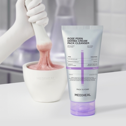 [Mediheal] Очищающий крем-пак Derma Cream Pack Cleanser Rose PDRN (Pore Firming)