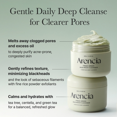 [ARENCIA] *renewal* Очищающий набор Fresh Green Rice Mochi Cleanser 120г + 120г