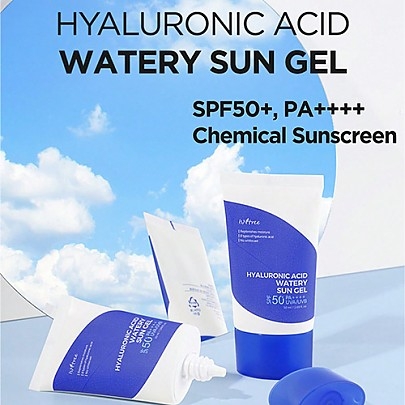 [Isntree] Солнцезащитный гель с гиалуроновой кислотой Hyaluronic Acid Watery Sun Gel, 50 мл (4 шт.)