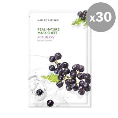 [Nature Republic] Тканевая маска Real Nature Acai Berry (30шт)