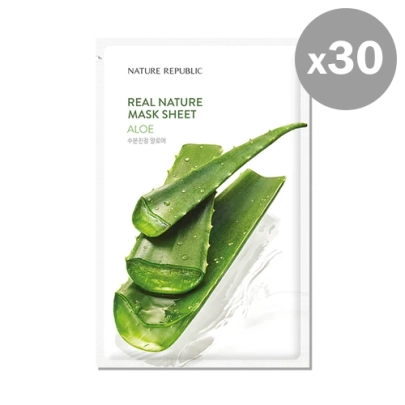 [Nature Republic] Тканевая маска Real Nature Aloe (30шт)
