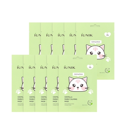 [iUNIK] Успокаивающая маска для детей Centella Family Calming Mask for Kids (10шт)
