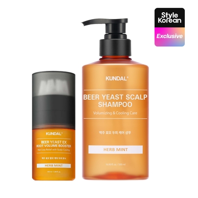 [KUNDAL] Набор с пивными дрожжами для кожи головы: шампунь и тоник Beer Yeast Scalp Shampoo & Tonic Set