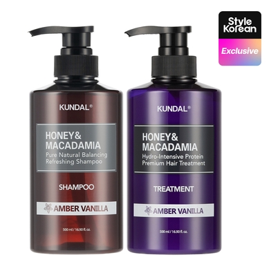 [KUNDAL] Набор шампуня и ухода Honey & Macadamia #Amber Vanilla