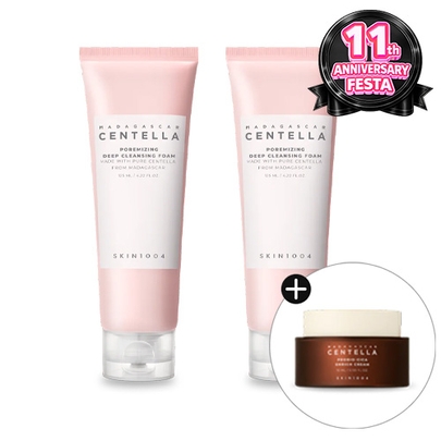[SKIN1004] Дуо пенки для глубокого очищения пор Madagascar Centella Poremizing Deep Cleansing Foam 125мл + 125мл