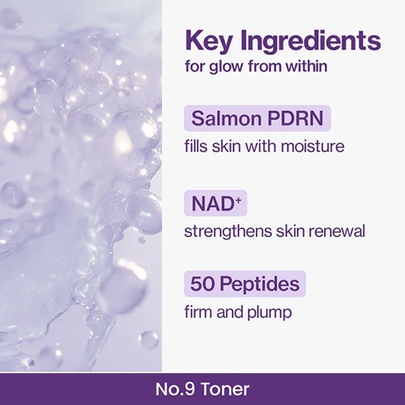 [Numbuzin] Тонер-бустер для сияния No.9 NAD PDRN Glow Boosting Toner 150мл*3