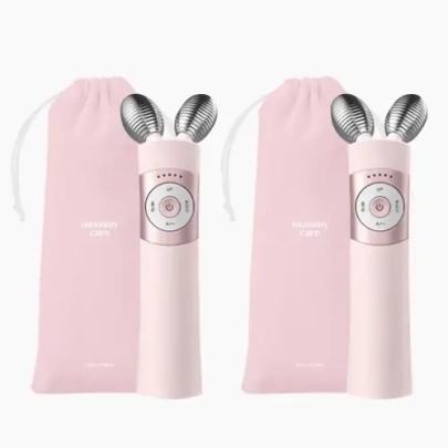 [mommy care] EMS-лифтинг устройство для лица V-THERA (розовый), дуо-набор