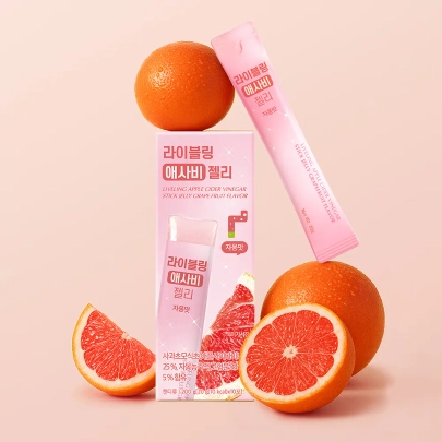 [LIVELING] Желе с яблочным уксусом Apple Vinegar Jelly со вкусом грейпфрута (10шт)