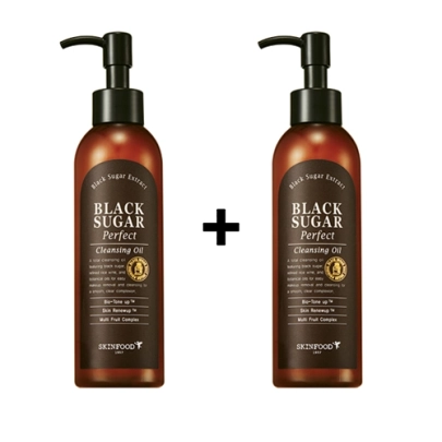 [Skinfood] ★1+1★  Очищающее масло с чёрным сахаром Black Sugar Perfect Cleansing Oil 200мл