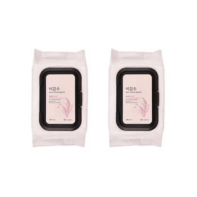 [THE FACE SHOP] Очищающие салфетки с рисовой водой Rice Water Bright (50 + 50 шт.)