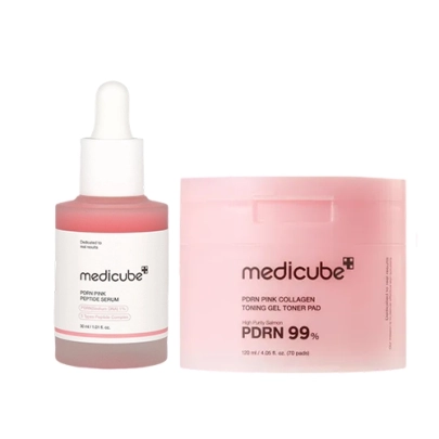 [MEDICUBE] Тонер-пэды и сыворотка PDRN Pink Toning Gel Toner Pad & Serum
