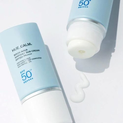 [HUECALM] Солнцезащитный крем-ампула с берёзовым соком Birch Aqua Ampoule Sun Cream 60 мл