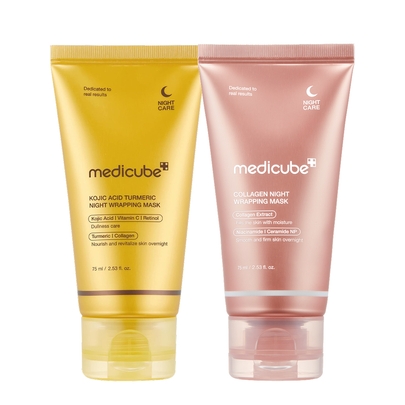[MEDICUBE] Дуэт из ночных масок для сияния кожи Viral Glass Glow Overnight Wrapping Mask