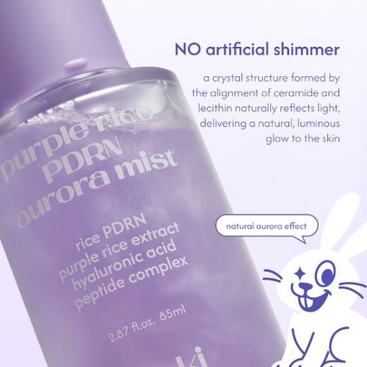 [tokki on the moon] Сияющий мист с PDRN и фиолетовым рисом Purple Rice Aurora Mist 85мл