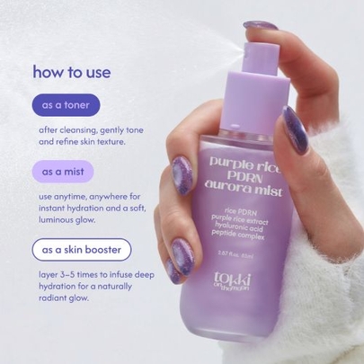 [tokki on the moon] Сияющий мист с PDRN и фиолетовым рисом Purple Rice Aurora Mist 85мл