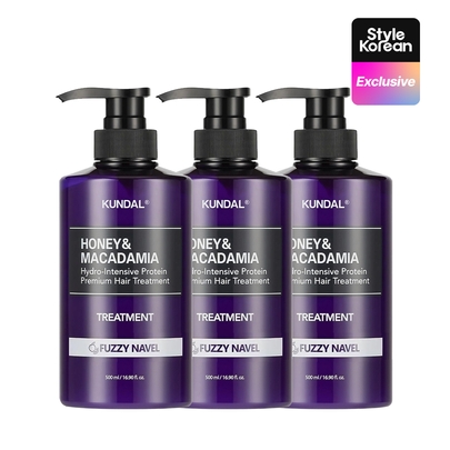 [KUNDAL] Протеиновый treatment для волос Honey & Macadamia 500мл #Fuzzy Navel (3шт)