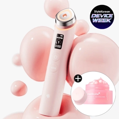 [MEDICUBE] Гаджет для домашнего ухода за кожей 6-в-1 в розовом цвете AGE-R Booster Pro 1шт.