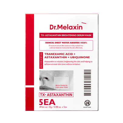 [Dr.Melaxin] Осветляющая тканевая маска с астаксантином Tx-Astaxanthin Brightening Serum Mask (5 шт.)