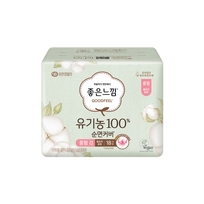 [Good Feel] Ультратонкие гигиенические прокладки из органического хлопка Organic Cotton Ultra Slim Pad Medium, 18 шт.