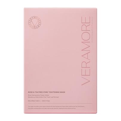 [Veramore] Маска для сужения пор Rose & Tea Tree Pore Tightening Mask Pack (5 тканевых масок)
