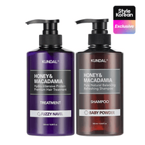 [KUNDAL] Дуо-набор для волос с мёдом и макадамией: шампунь + уход Honey & Macadamia Hair Duo (Treatment + Shampoo)