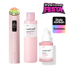[MEDICUBE] Трио-набор для сияния кожи Pink Glow Boosting Trio (бустер + тонер + сыворотка)