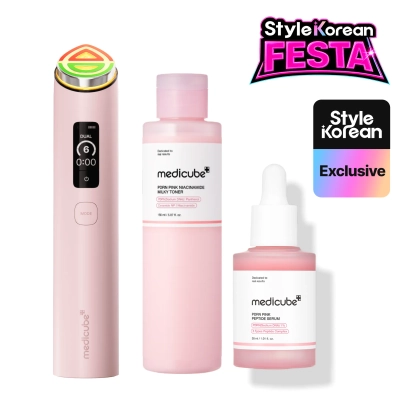 [MEDICUBE] Трио-набор для сияния кожи Pink Glow Boosting Trio (бустер + тонер + сыворотка)