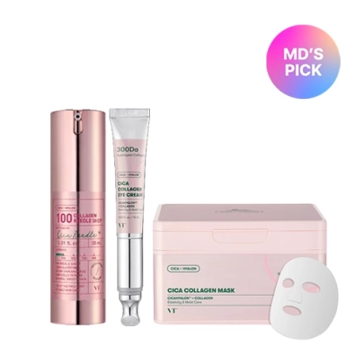 [VT Cosmetics] Трио-набор с центеллой и коллагеном для упругости кожи CICA Collagen Elasticity Trio