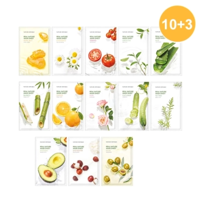 [Nature Republic] Набор тканевых масок Real Nature (13 шт.)