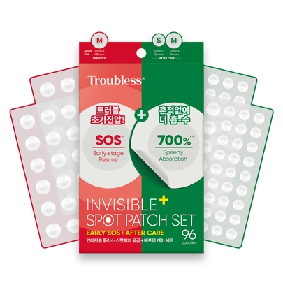 [Troubless] Набор точечных патчей Invisible Plus Spot: Early SOS + After Care (96 шт.)