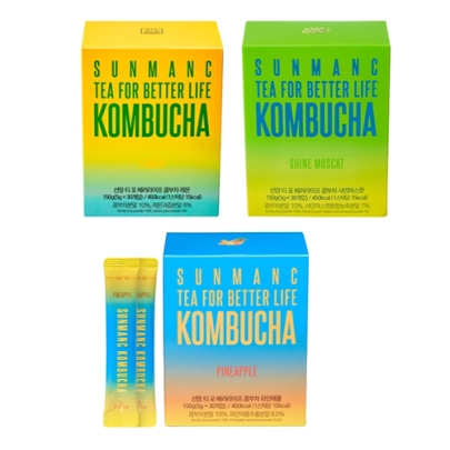 [SUNMANC] Набор Kombucha (лимон + ананас + шайн-мускат, 3 вкуса × 10 стиков)