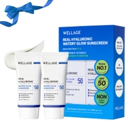 [WELLAGE] Солнцезащитный крем Real Hyaluronic Watery Glow SPF50 (50 мл + 50 мл)