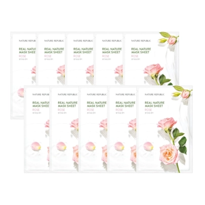 [Nature Republic] Тканевые маски Real Nature Rose (10 шт.)