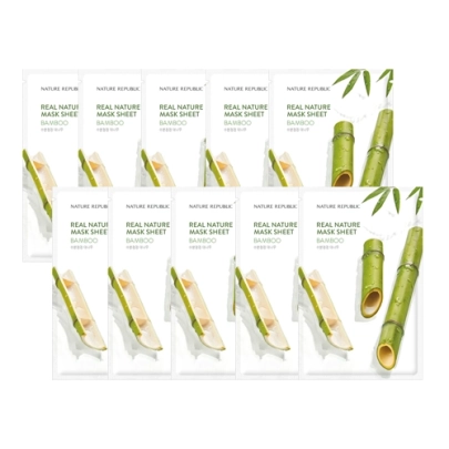 [Nature Republic] Тканевые маски Real Nature Bamboo (10 шт.)