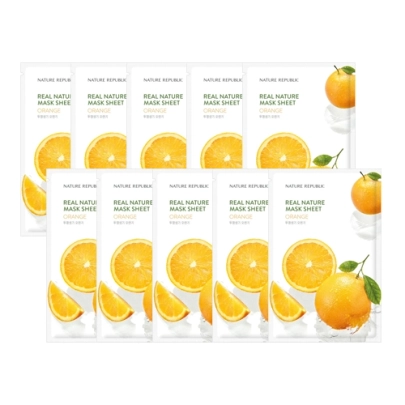 [Nature Republic] Тканевые маски Real Nature Orange (10 шт.)