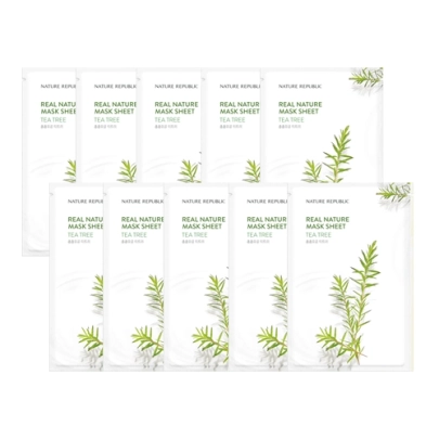 [Nature Republic] Тканевые маски Real Nature Tea Tree (10 шт.)