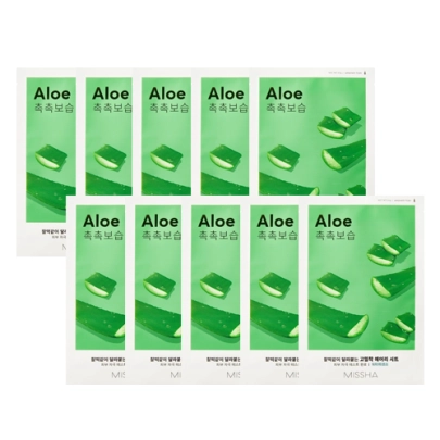 [Missha] Airy Fit Тканевая маска #Aloe (10 шт.)
