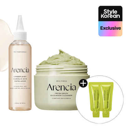 [ARENCIA] Gentle Cleanse to Renew Set (Eraser Shot Exfoliator & Rice Mochi Cleanser)