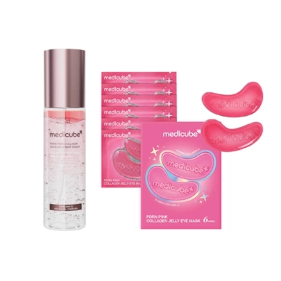 [MEDICUBE] PDRN Pink Glow Jelly Набор (Гелевая маска для глаз + Мист)